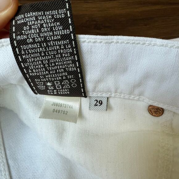 7 For All Mankind White Cropped Low Rise Jeans Women’s Size 29 - Picture 7 of 9
